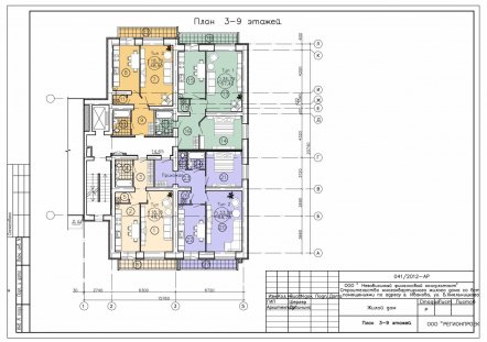 План 3-9 этажей