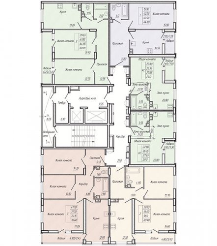 План 2-3 этажей