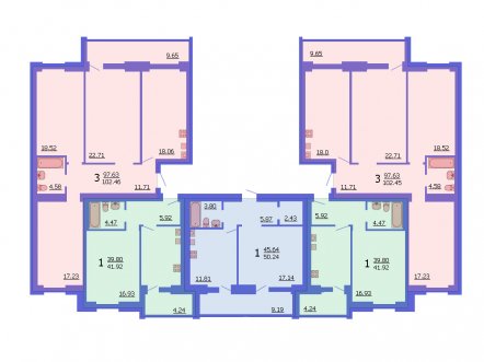План 2-8 этажей (2 подъезд)