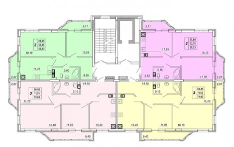 План 2-3 этажей