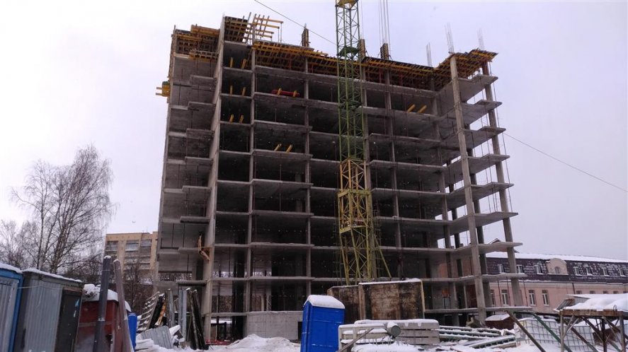 Ход строительства ЖК Панорама, литер 1 (по ул. Карла Маркса) на 15 января 2017