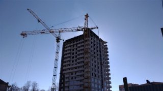 Ход строительства ЖК Панорама, литер 1 (по ул. Карла Маркса) на 14 апреля 2017