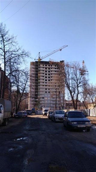 Ход строительства ЖК Панорама, литер 1 (по ул. Карла Маркса) на 14 апреля 2017