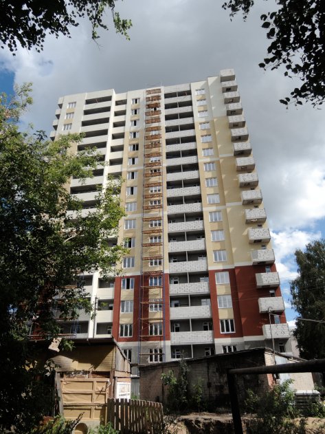 Ход строительства ЖК Панорама, литер 1 (по ул. Карла Маркса) на 6 августа 2017