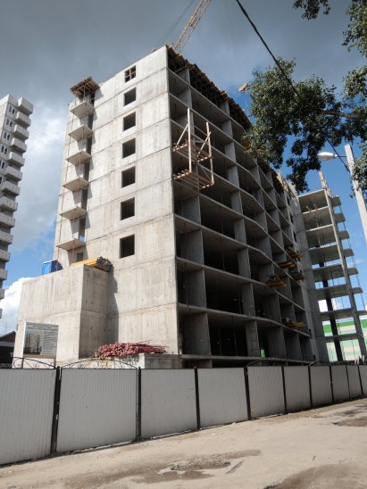 Ход строительства ЖК Панорама, литер 2 (по ул. Карла Маркса) на 6 августа 2017