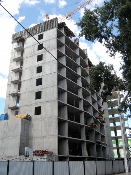 Ход строительства ЖК Панорама, литер 2 (по ул. Карла Маркса) на 17 августа 2017