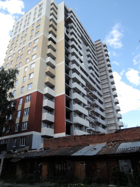 Ход строительства ЖК Панорама, литер 1 (по ул. Карла Маркса) на 17 августа 2017