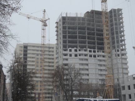 Ход строительства ЖК Панорама, литер 2 (по ул. Карла Маркса) на 29 января 2018