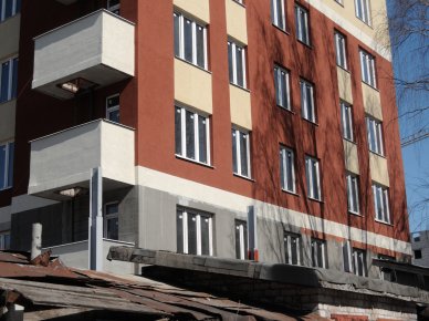 Ход строительства ЖК Панорама, литер 1 (по ул. Карла Маркса) на 5 апреля 2018