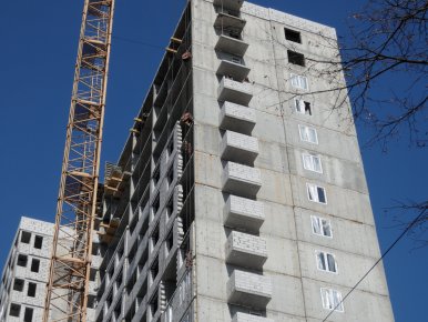 Ход строительства ЖК Панорама, литер 2 (по ул. Карла Маркса) на 5 апреля 2018