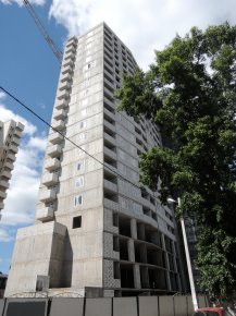 Ход строительства ЖК Панорама, литер 2 (по ул. Карла Маркса) на 25 мая 2018