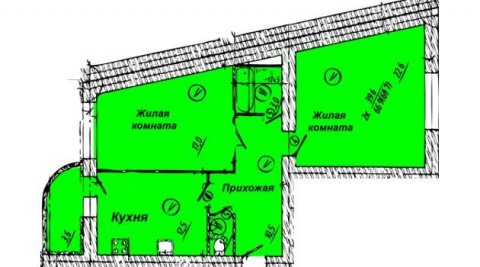 Планировка квартиры в ЖК Малахит, литер 14, г. Иваново, общая площадь 66.90 кв. м.