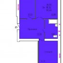 Планировка квартиры в ЖК Аристократ 2 (1 очередь, ул. Лежневская), г. Иваново, общая площадь 78.32 кв. м.