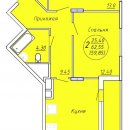 Планировка квартиры в ЖК Аристократ 2 (2 очередь), г. Иваново, общая площадь 59.85 кв. м.