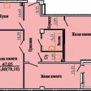 Планировка квартиры в Микрорайон Просторный, 1 очередь, г. Иваново, общая площадь 75.80 кв. м.